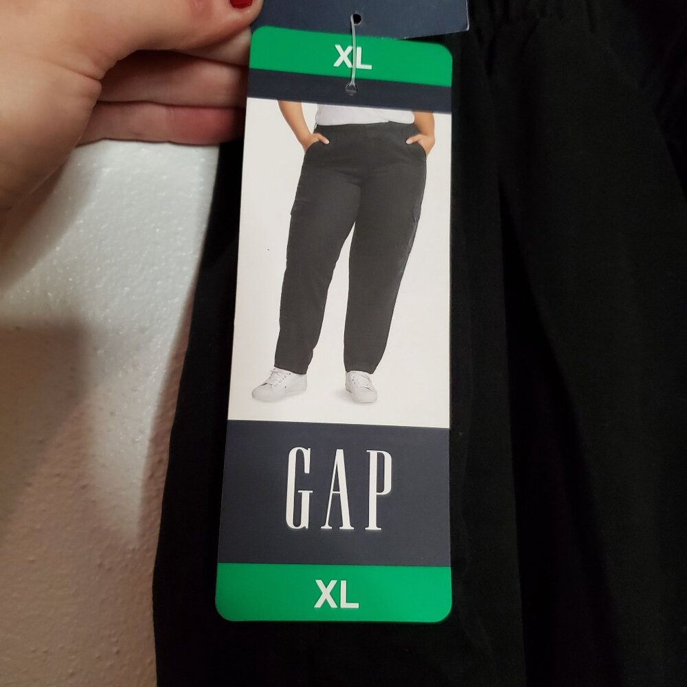 Gap Womens Black Cargo Pants XL Elastic Waist - Picture 7 of 9